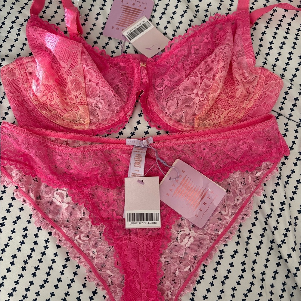 Lace Pink Intimate Set